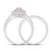 Image 3 : Diamond Bridal Wedding Ring Band Set 1/2 Cttw 10kt Two-tone Gold