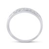 Image 3 : Mens Princess Diamond Single Row Wedding Band Ring 3/4 Cttw 10kt White Gold