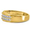 Image 3 : Mens Diamond Wedding 2-Row Band Ring 1/4 Cttw 10kt Yellow Gold