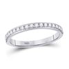 Image 1 : Diamond Wedding Single Row Band 1/4 Cttw 14kt White Gold