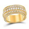 Mens Diamond Statement Band Ring 3 Cttw 10kt Yellow Gold