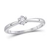 Image 1 : Diamond Solitaire Bridal Wedding Engagement Ring 1/12 Cttw 10kt White Gold