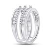 Image 3 : Diamond Wedding Wrap Ring Guard Enhancer 1 Cttw 14kt White Gold