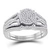 Diamond Bridal Wedding Ring Band Set 3/8 Cttw 10kt White Gold
