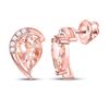 Pear Morganite Diamond Stud Earrings 1-7/8 Cttw 10kt Rose Gold