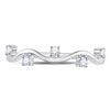 Image 2 : Diamond Wave Stackable Band Ring 1/8 Cttw 10kt White Gold
