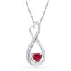 Image 1 : Heart Lab-Created Ruby Infinity Pendant 5/8 Cttw Sterling Silver