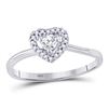Image 1 : Diamond Heart Promise Ring 1/4 Cttw 10kt White Gold