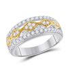 Image 3 : His Hers Diamond Cluster Matching Wedding Set 2 Cttw 14kt Two-tone Gold