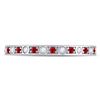 Image 2 : Ruby Diamond Single Row Stackable Band Ring 1/3 Cttw 10kt White Gold