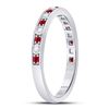 Image 3 : Ruby Diamond Single Row Stackable Band Ring 1/3 Cttw 10kt White Gold