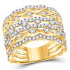 Image 1 : Diamond Modern Geometric Band Ring 1-1/3 Cttw 14kt Yellow Gold