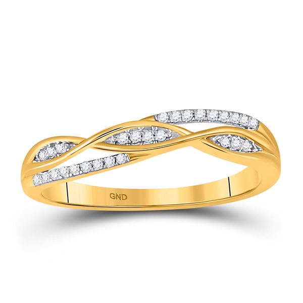 Diamond Twist Band Ring 1/12 Cttw 10kt Yellow Gold