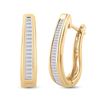 Image 1 : Baguette Diamond Hoop Earrings 1/2 Cttw 10kt Yellow Gold