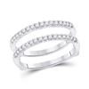 Image 1 : Diamond Wrap Ring Guard Enhancer 3/8 Cttw 14kt White Gold