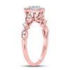Image 4 : Diamond Heart Cluster Ring 1/3 Cttw 14kt Rose Gold