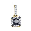 Image 1 : Black Color Enhanced Diamond Solitaire Pendant 1 Cttw 10kt Yellow Gold