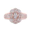 Image 2 : Diamond Oval Ring 1 Cttw 14kt Rose Gold