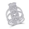 Baguette Diamond Spiral Fashion Ring 1-7/8 Cttw 14kt White Gold