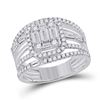Baguette Diamond Halo Bridal Wedding Ring Band Set 1 Cttw 14kt White Gold