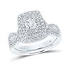 Diamond Bridal Wedding Ring Band Set 1 Cttw 14kt White Gold