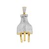 Image 1 : Mens Diamond Plug Charm Pendant 1 Cttw 10kt Yellow Gold
