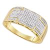 Image 1 : Mens Diamond Band Ring 3/8 Cttw 10kt Yellow Gold
