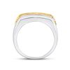 Image 3 : Mens Diamond Single Row Band Ring 1/2 Cttw 10kt Two-tone Gold