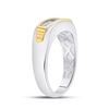 Image 4 : Mens Diamond Single Row Band Ring 1/2 Cttw 10kt Two-tone Gold