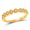 Image 1 : Diamond Heart Stackable Band Ring 1/10 Cttw 14kt Yellow Gold
