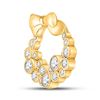 Image 2 : Diamond Holiday Wreath Pendant 1/2 Cttw 10kt Yellow Gold