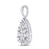 Image 2 : Diamond Teardrop Cluster Pendant 1/2 Cttw 14kt White Gold