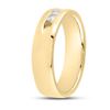 Image 3 : Mens Princess Diamond Wedding Single Row Band Ring 1/2 Cttw 14kt Yellow Gold