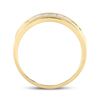 Image 4 : Mens Princess Diamond Wedding Single Row Band Ring 1/2 Cttw 14kt Yellow Gold