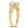 Image 3 : Diamond Flower Cluster Ring 1 Cttw 14kt Yellow Gold