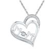 Image 1 : Diamond Heart Mom Mother Pendant 1/20 Cttw Sterling Silver