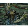 Image 1 : OIL PAINTING DANNY PIERCE WA MOOSE CALF