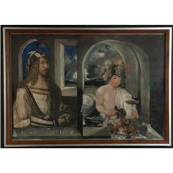 MIXED MEDIA COLLAGE ROBERT JENSEN DURER BACCUS