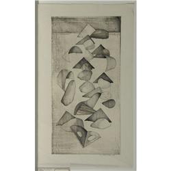 WOODCUT BILL RITCHIE WA NORTHWEST ABSTRACT SHAPES