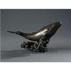 BRONZE SCULPTURE ROGER BRODIN HUMPBACK WHALE