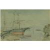 Image 1 : WATERCOLOR EUSTACE PAUL ZIEGLER DOCKED SHIPS