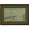 Image 2 : WATERCOLOR EUSTACE PAUL ZIEGLER DOCKED SHIPS