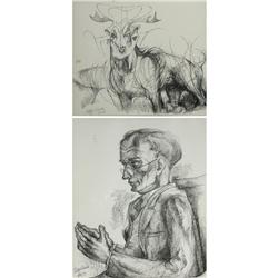 TWO PEN & INK DRAWINGS FRIDTJOF SCHRODER