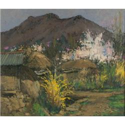 OIL PAINTING YUO SUNG WON SPRING LANDSCAPE
