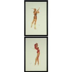 PAIR OF VINTAGE VARGAS PLATE SIGNED LITHOGRAPHS