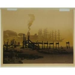 SERIGRAPH ELTON BENNETT ''THE SAWDUST EMPIRE'' NW
