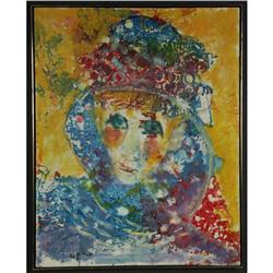 OIL PAINTING WILLERING EPKO WOMAN FANCIFUL HAT
