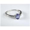 Image 1 : PLATINUM, TANZANITE AND DIAMOND LADY'S RING