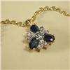 Image 1 : SAPPHIRE AND DIAMOND 14K GOLD PENDANT WITH CHAIN