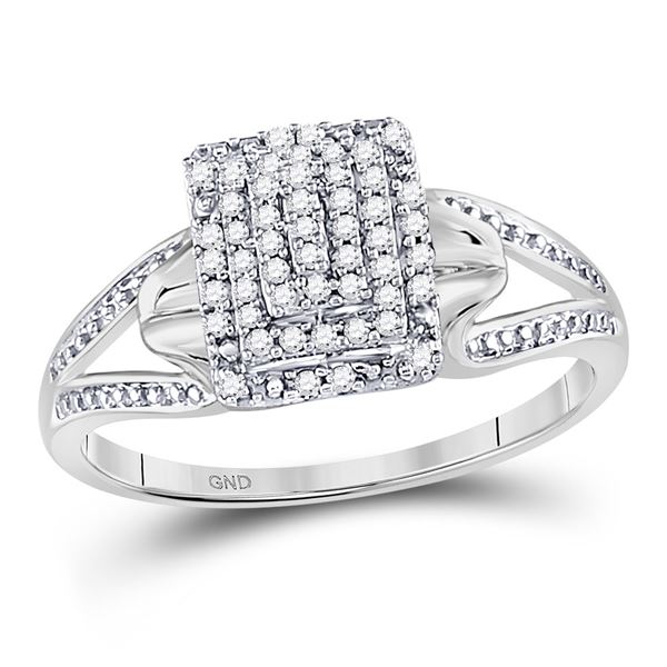 Diamond Cluster Ring 1/6 Cttw 10kt White Gold